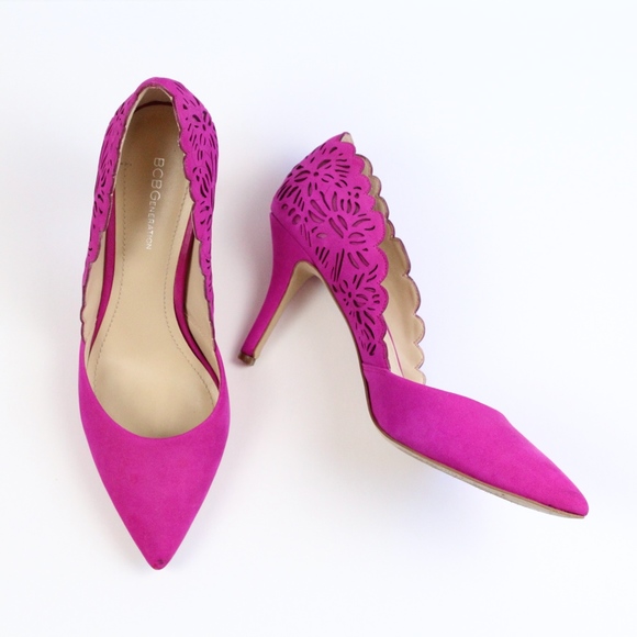 BCBGeneration Shoes - BCBGeneration Magenta Laser Cut Out Heels